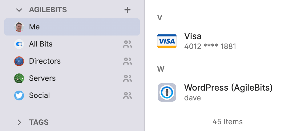 An item list scrolled to the very end, revealing the number of items in the list